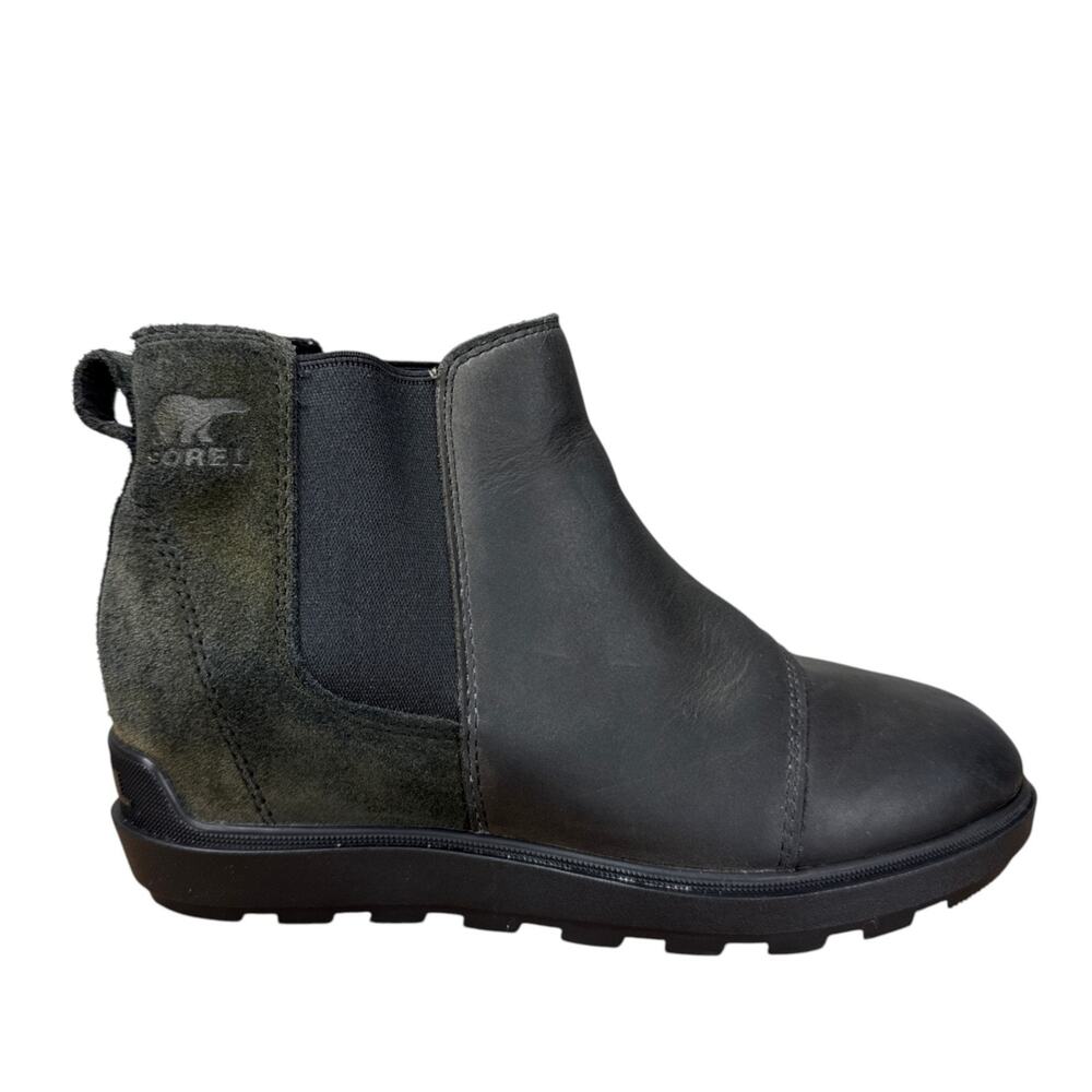 SOREL Evie II Chelsea Boots Womens 7 Black Waterproof Suede NL5020
